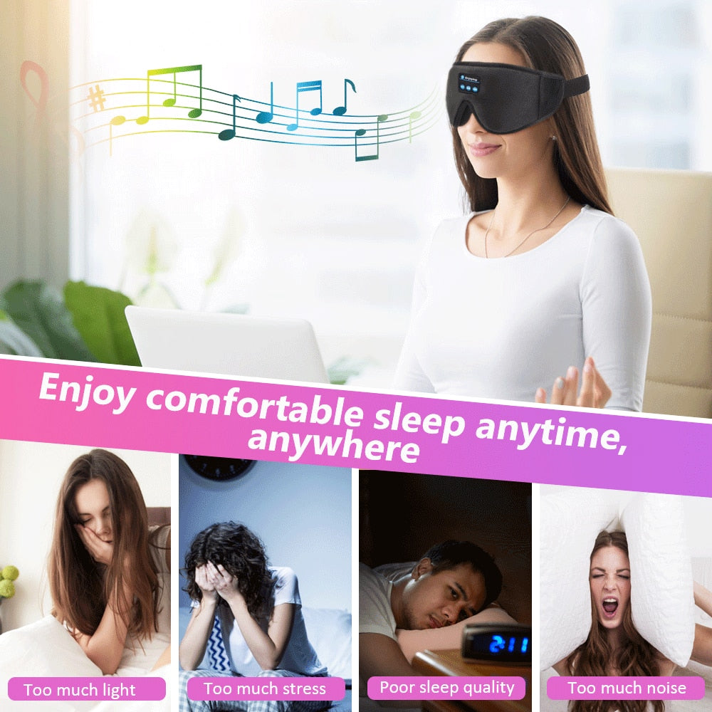 3D wireless headphone sleep eye mask