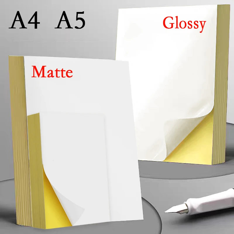 A4/A5 Self-Adhesive Sticker Paper Sheets for Printer
