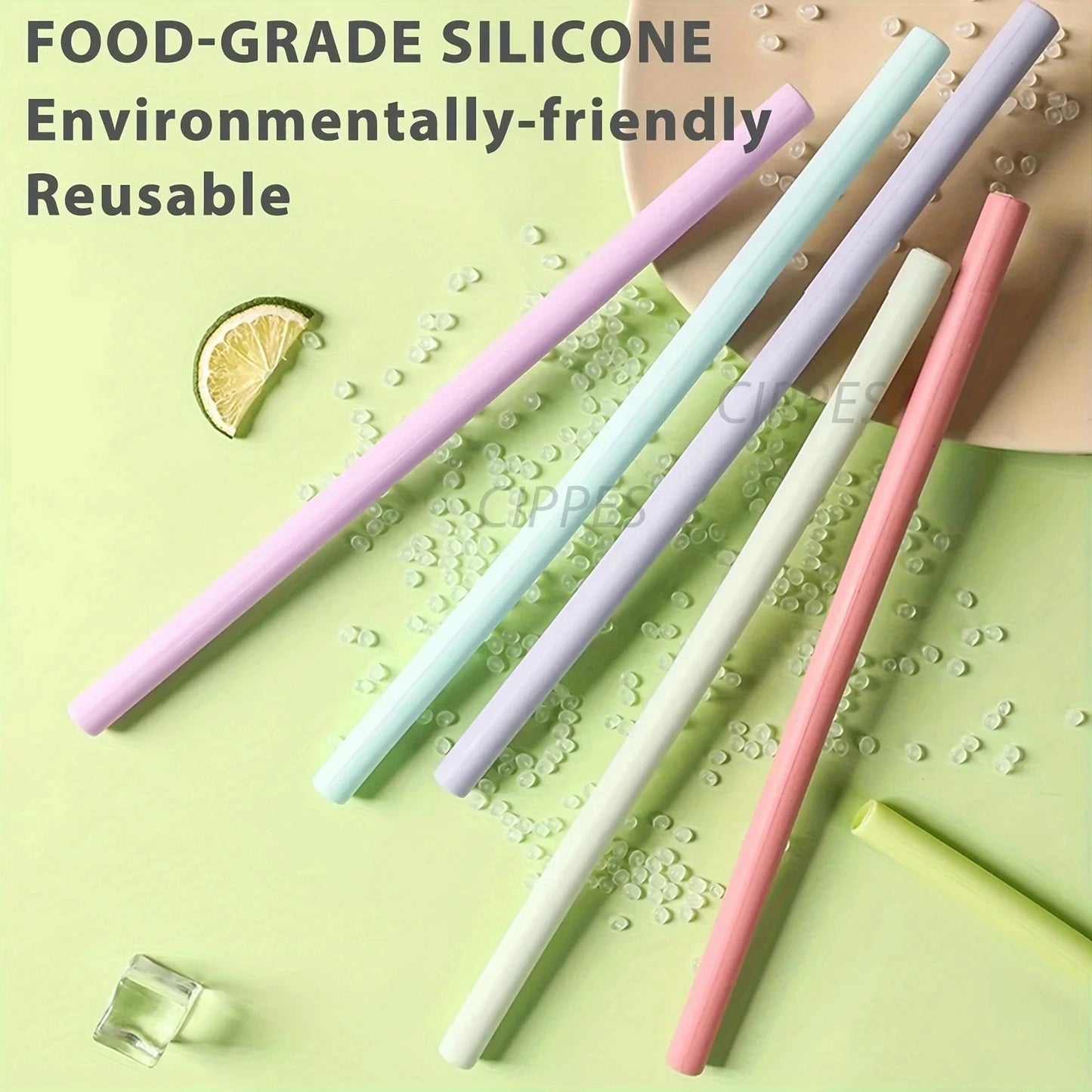 Silicone Replacement Straws with Brush