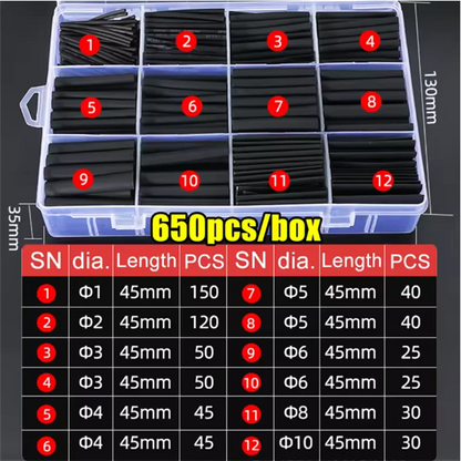 Black Heat Shrink Tubing Kit