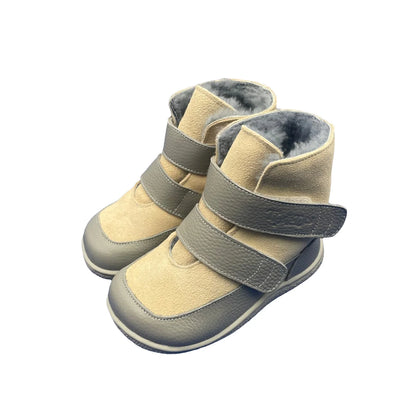 Genuine Leather Winter Barefoot Two Straps Boots