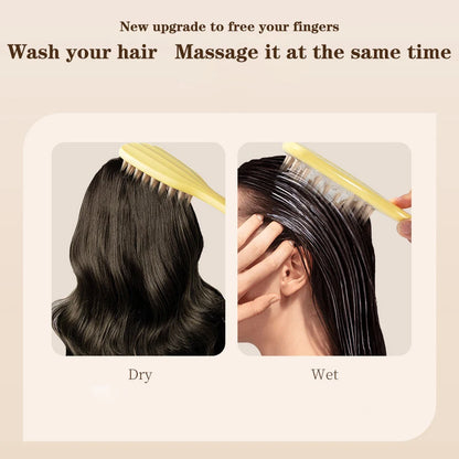 Long Handle Silicone Scalp Massage Shampoo Brush