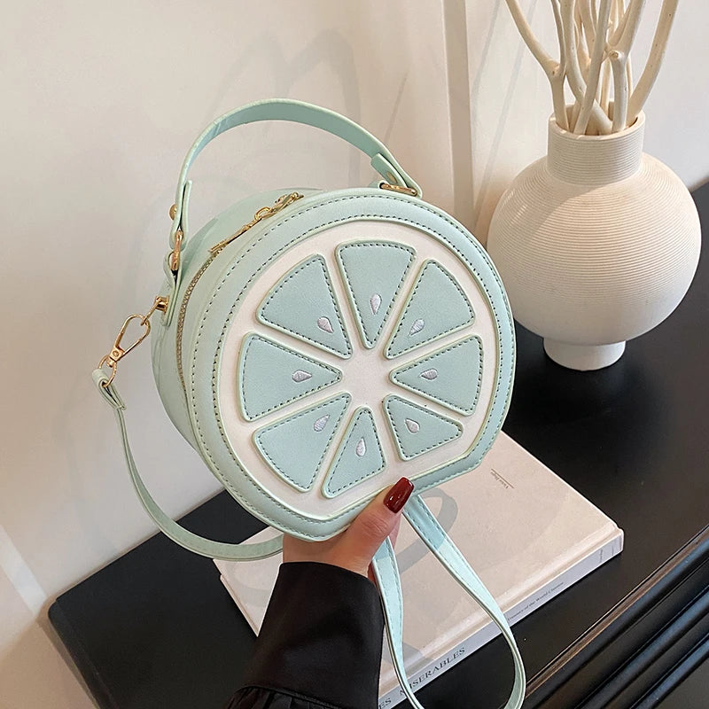 Citrus Slice Round Crossbody Bag