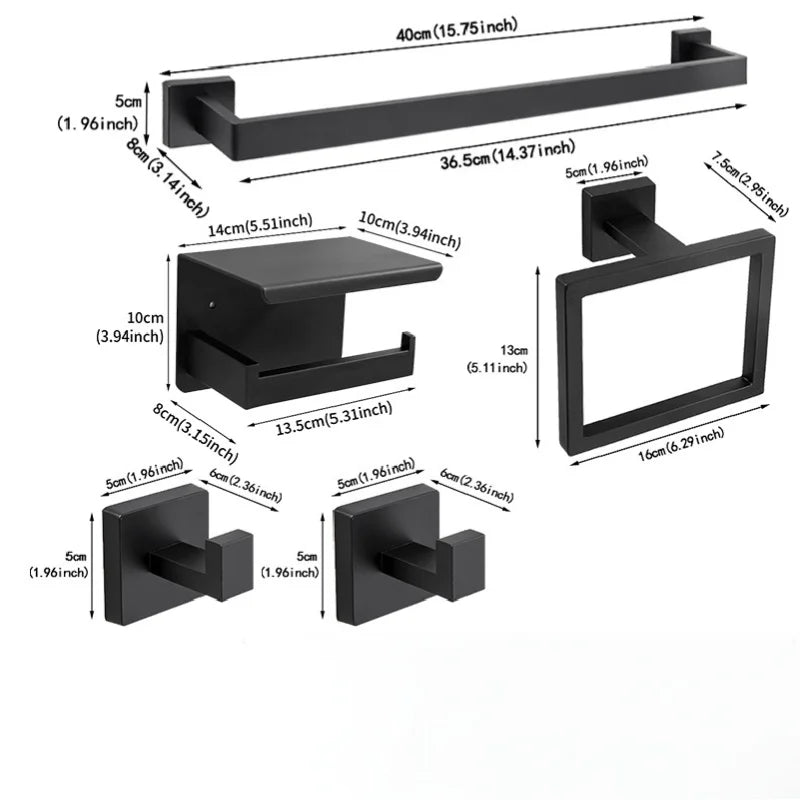 Wall-Mounted Bathroom Hardware Set
