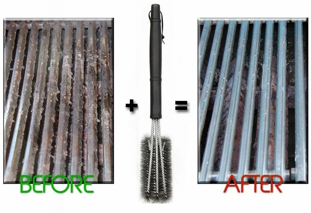 360° Stainless Steel BBQ Grill Cleaning Brush with Long Handle