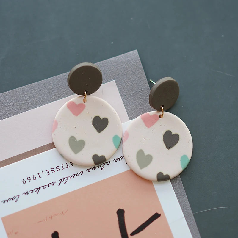 Heart Pattern Long Earrings