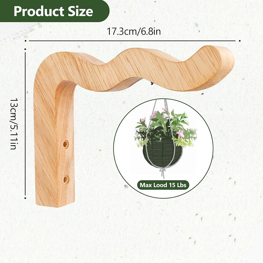 Natural Wooden Wall Plant Hanger