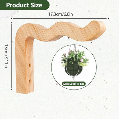 Natural Wooden Wall Plant Hanger