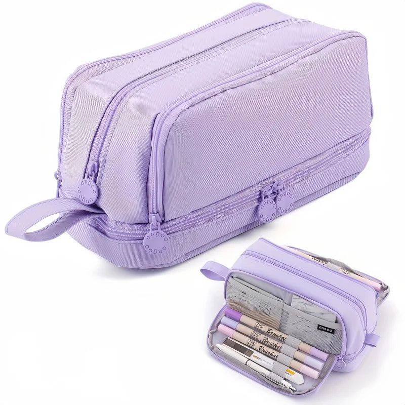 Large Capacity 4-Compartment Pencil Case Organizer