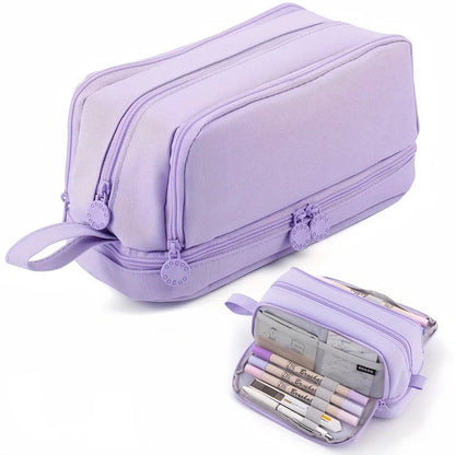 Large Capacity 4-Compartment Pencil Case Organizer