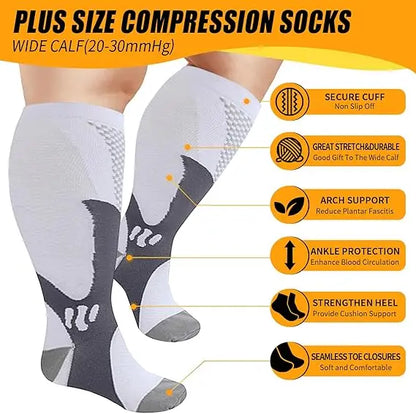 Plus Size Wide Calf Compression Socks