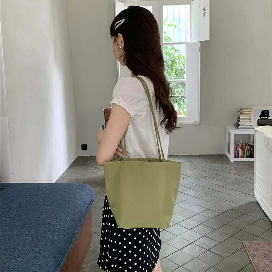 Women’s Soft Nylon Bucket Tote Bag