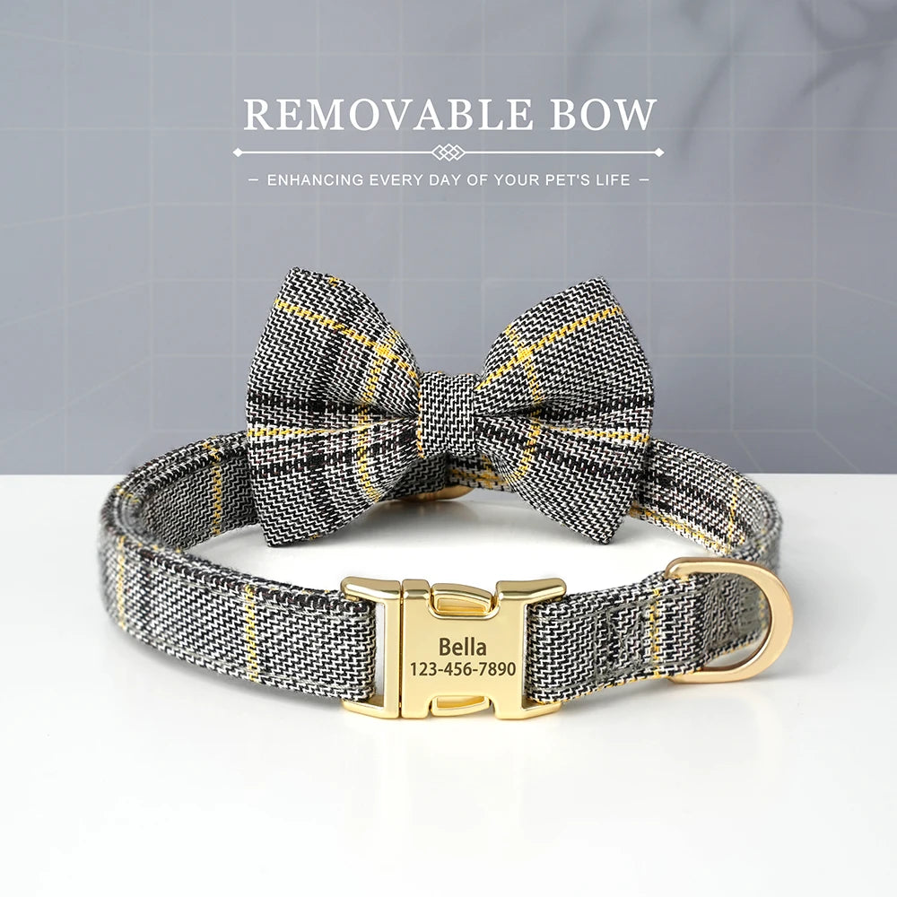 Custom Nylon Dog Collar with Bowknot