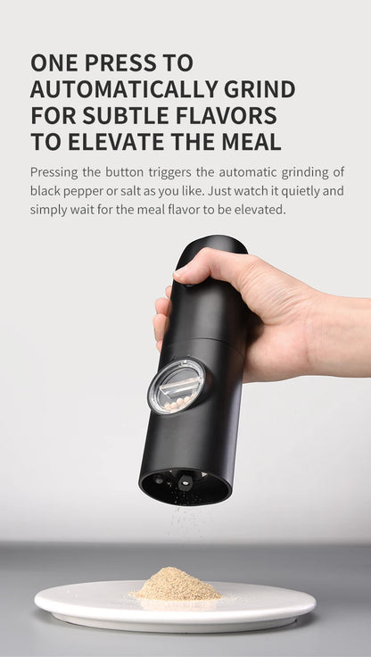 Electric Stainless Steel Spice Grinder with LED Light & Charging Base