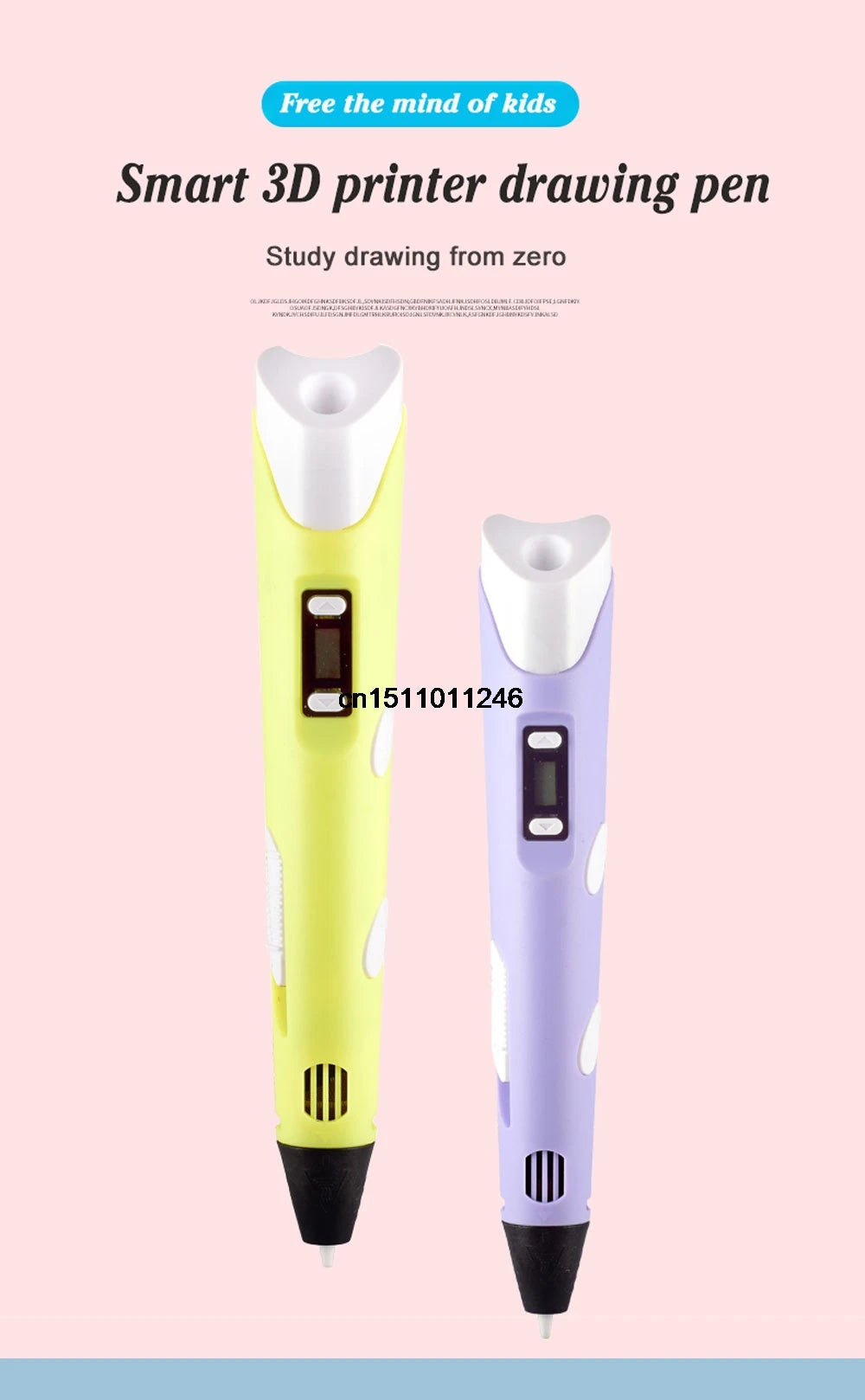 JuniorCare 3D Printing Pen with PLA Filament & Travel Case