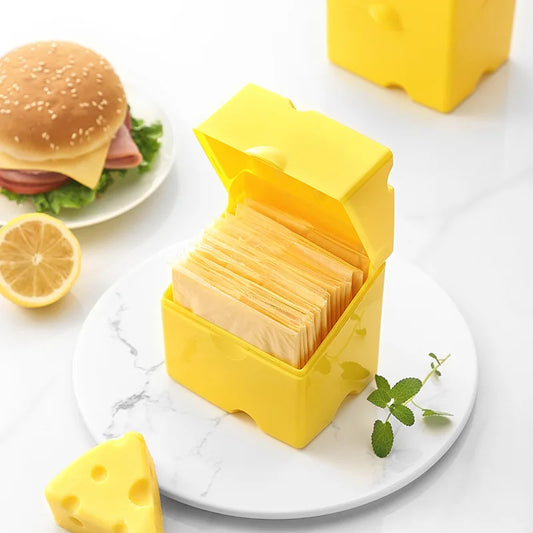 Plastic Cheese Slice Storage Container with Flip-Top Lid