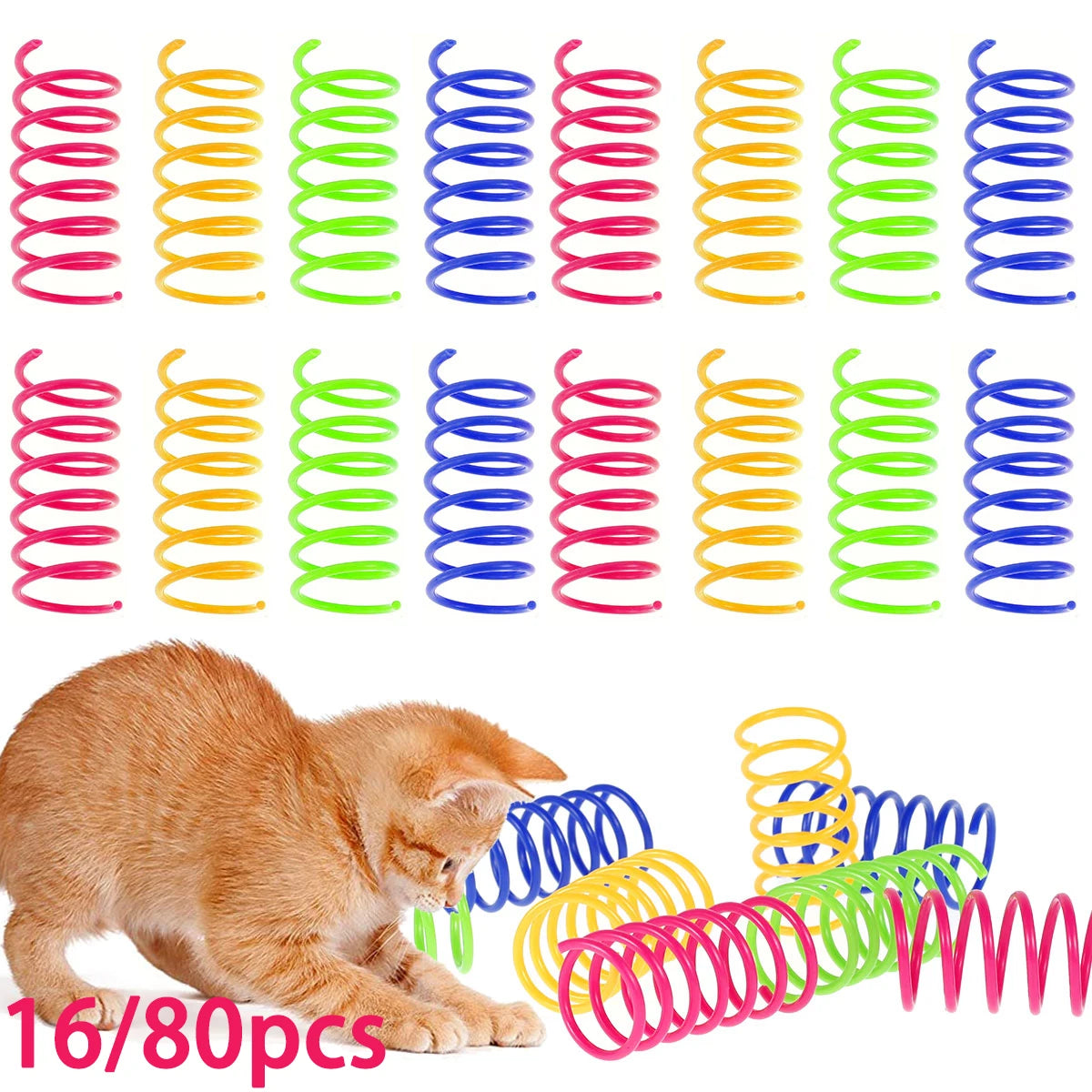 Cat Spring Toys – Colorful Interactive Coil Toys for Kittens