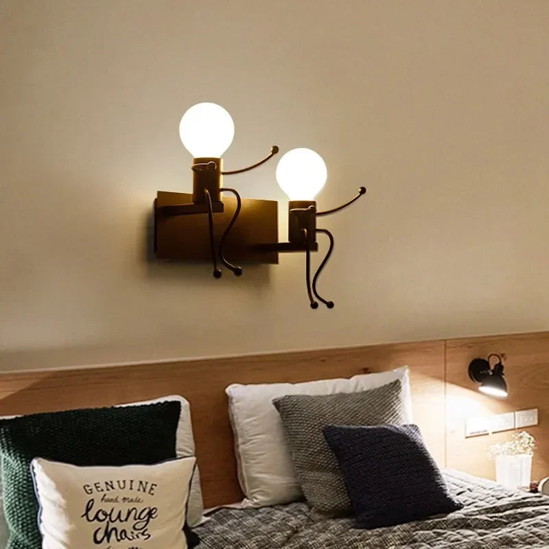 Vintage Industrial Wooden Wall Lamp – Creative E27 Wall Sconce
