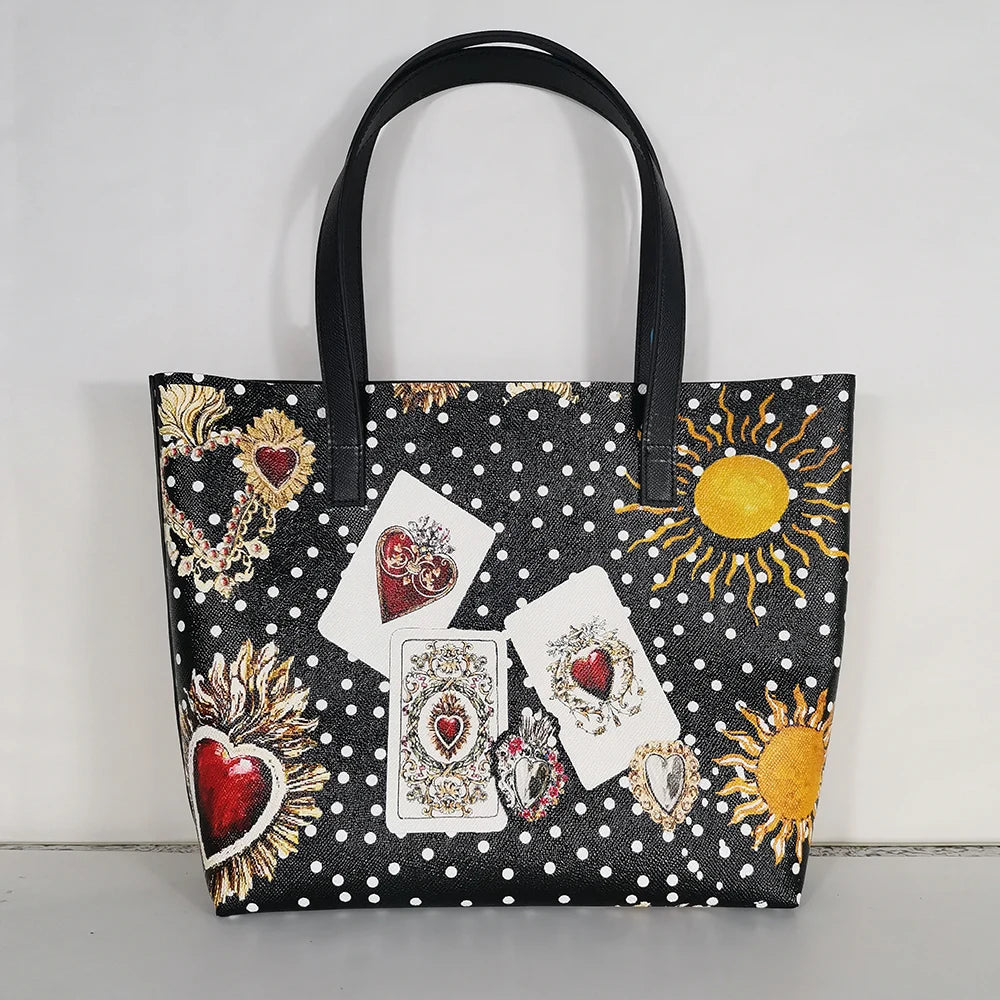 Italian-Inspired Printed PU Leather Tote Bag
