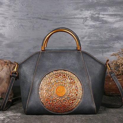 Vintage Genuine Leather Shoulder Handbag