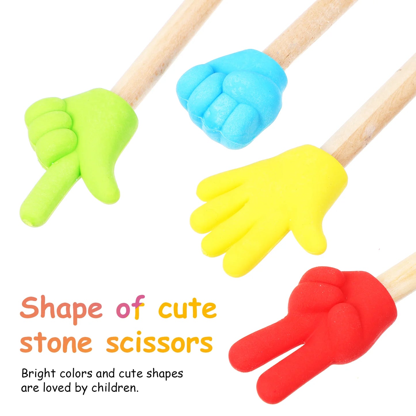 Cute Rubber Pencil Top Erasers for School, Drawing & Rewards