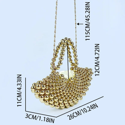 Handmade Beaded Fan-Shaped Evening Bag