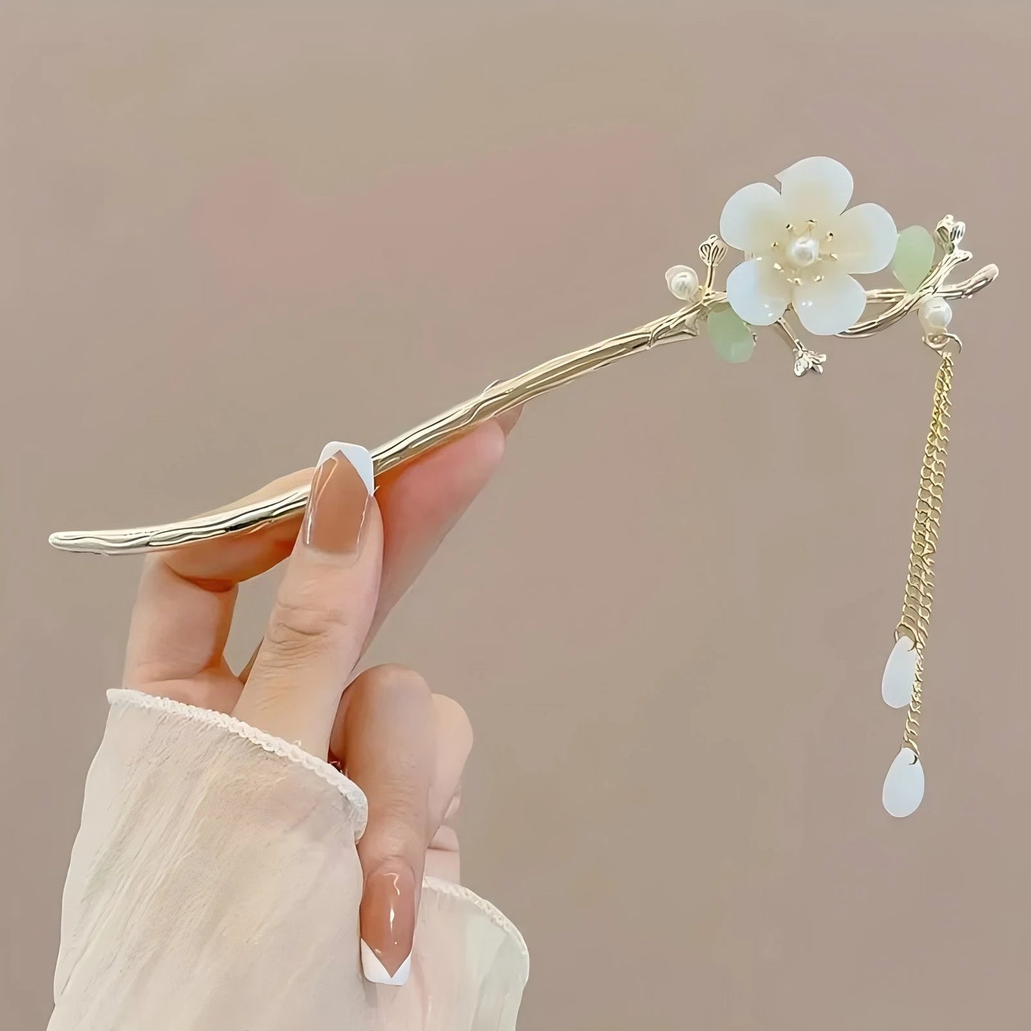 Chinese Style Floral Tassel Hair Stick