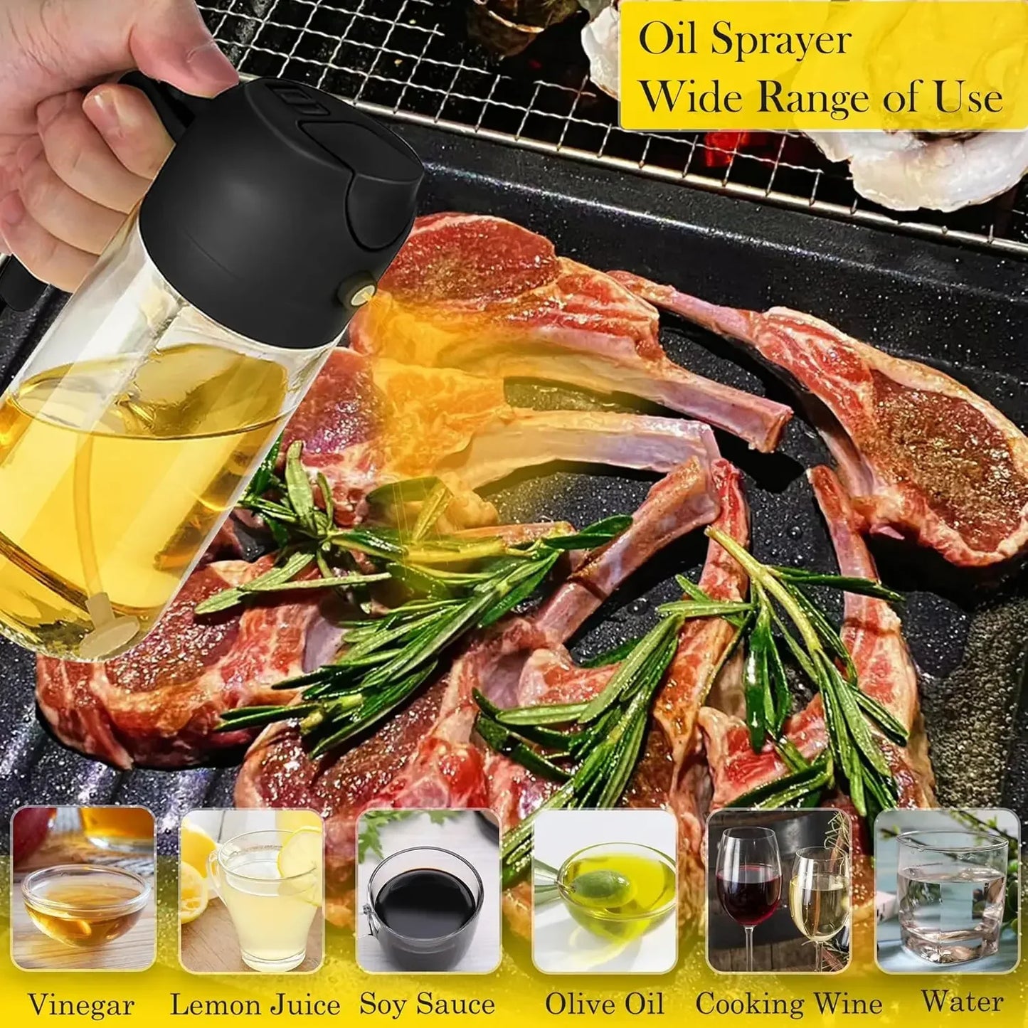 2-in-1 Glass Oil Spray Bottle