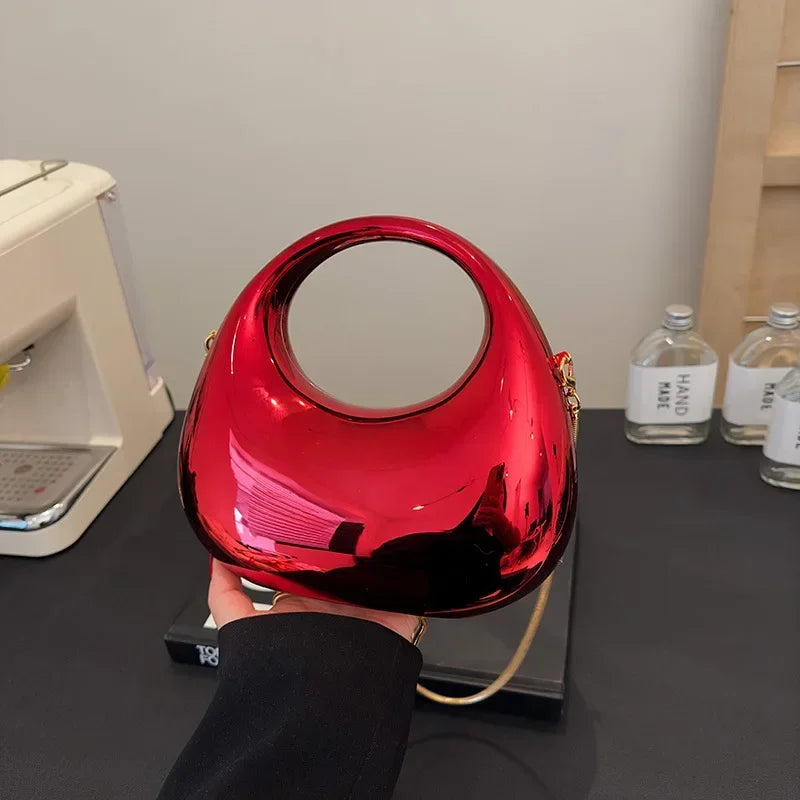 Acrylic Half-Moon Evening Clutch Bag