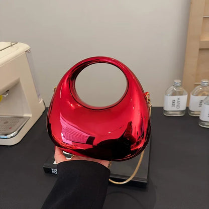 Acrylic Half-Moon Evening Clutch Bag