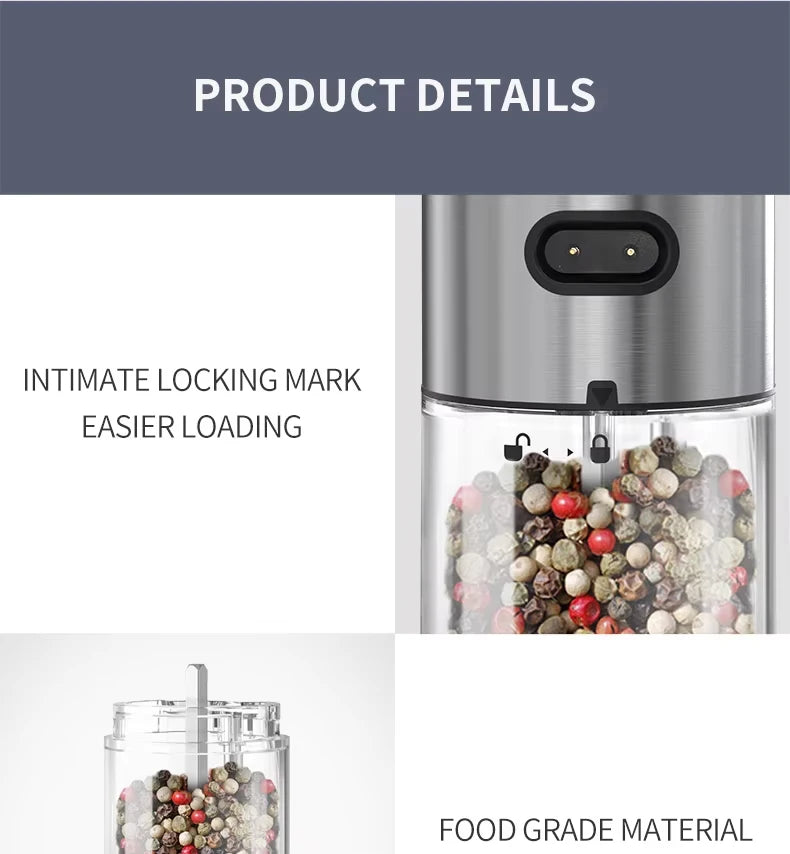 Electric Spice Grinder Set with Charging Base