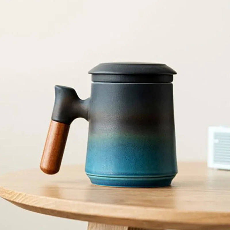 Ceramic Mug with Wooden Handle