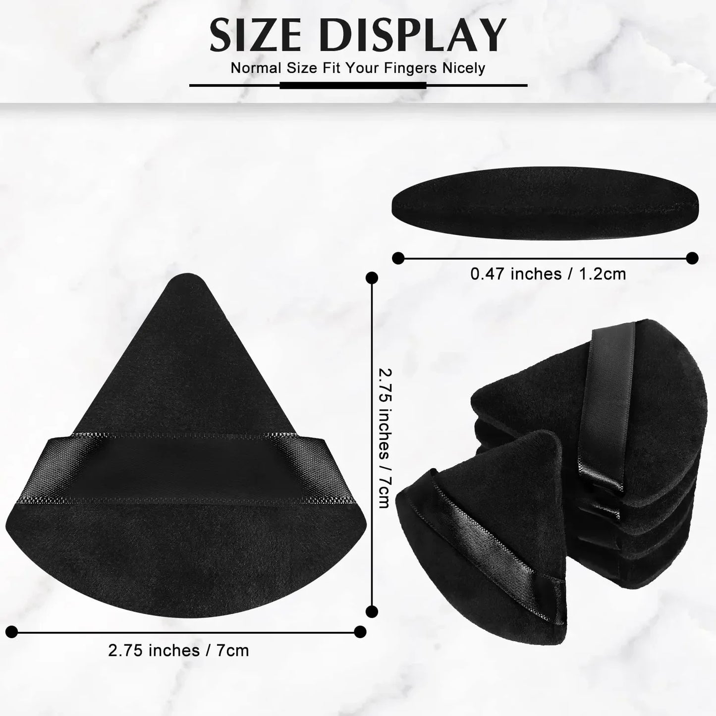 Triangle Velvet Makeup Powder Puff Set