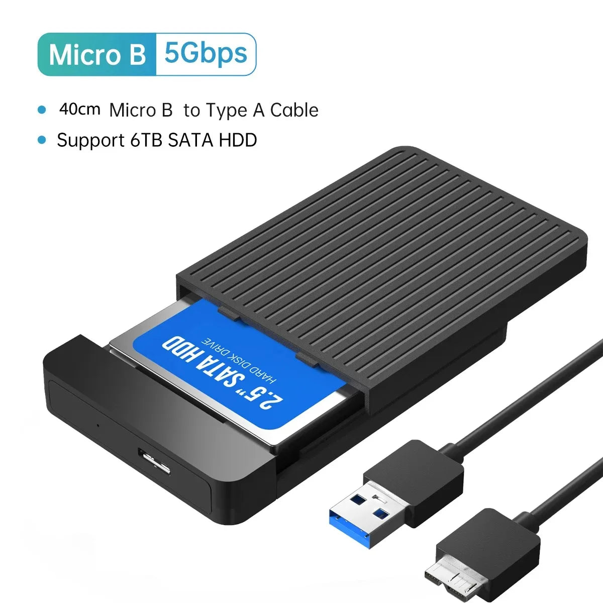 USB 3.1 External Drive Enclosure for 2.5” SATA SSD & HDD