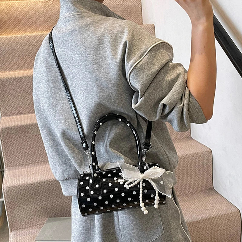 Women’s Polka Dot Barrel Shoulder Bag