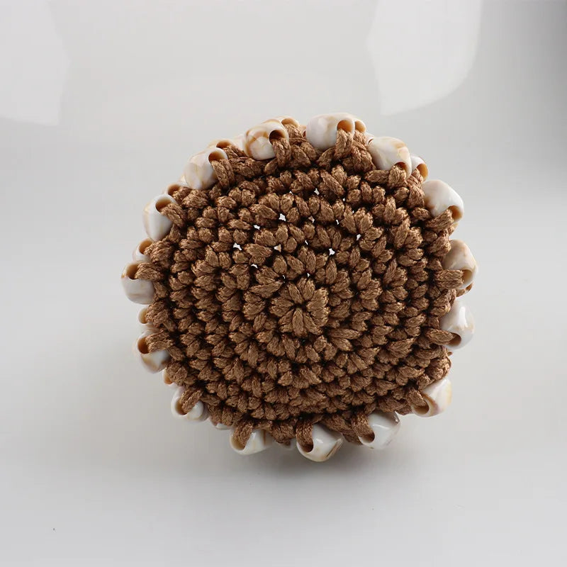 Mini Beaded Crochet Bucket Bag for Women