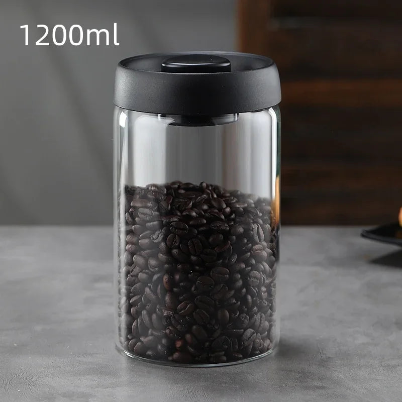 Vacuum Glass Coffee Bean Storage Jar
