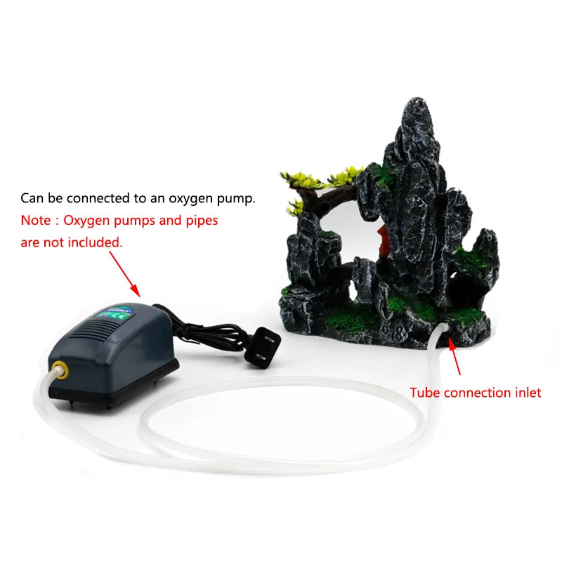 Resin Aquarium Mountain Cave Ornament