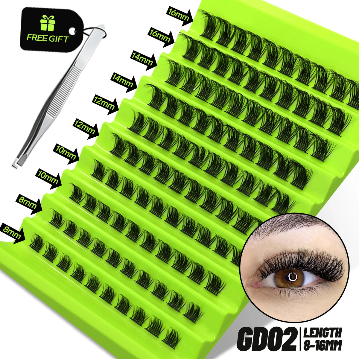 GROINNEYA DIY Natural Volume Cluster Lashes