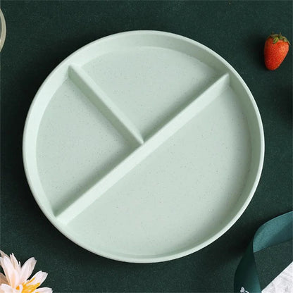 Divided Dish In 3 Reusable Round Dinner Plate