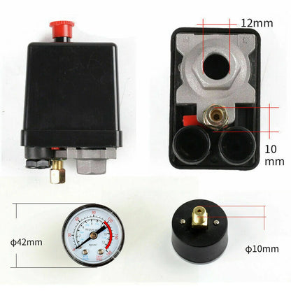 Air Compressor Pressure Switch with Regulator & Gauges