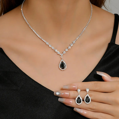 Women’s Water Drop Necklace & Earring Jewelry Set