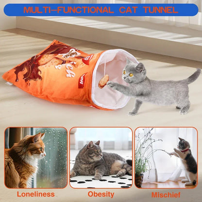 Halloween Cat Tunnel Toy – Foldable Crinkle Interactive Play Tunnel