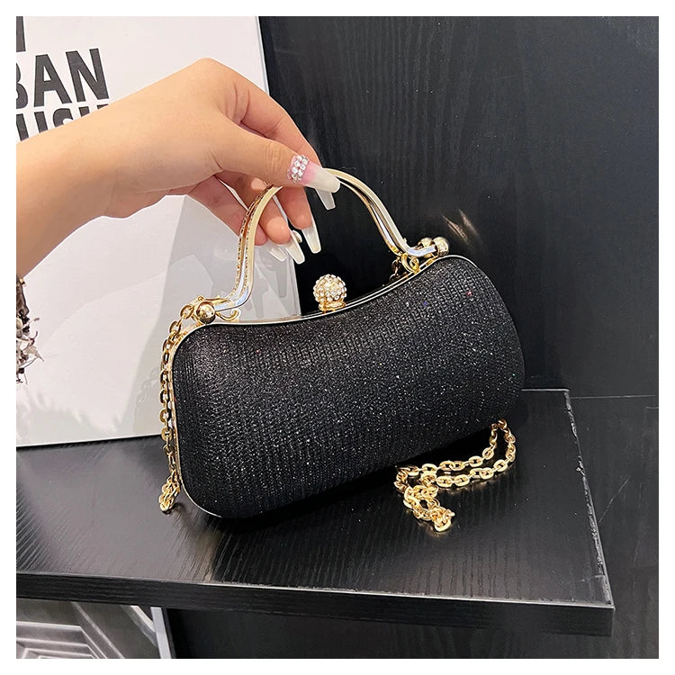 Crystal Studded Barrel Evening Bag