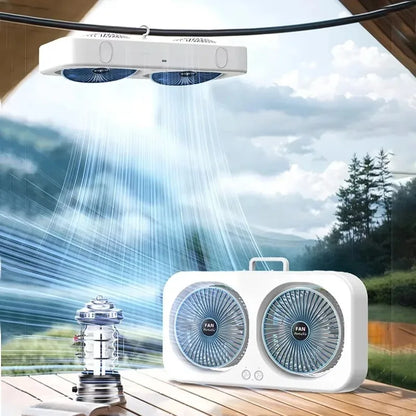 Dual Head USB Desk Fan Portable Cooling Fan