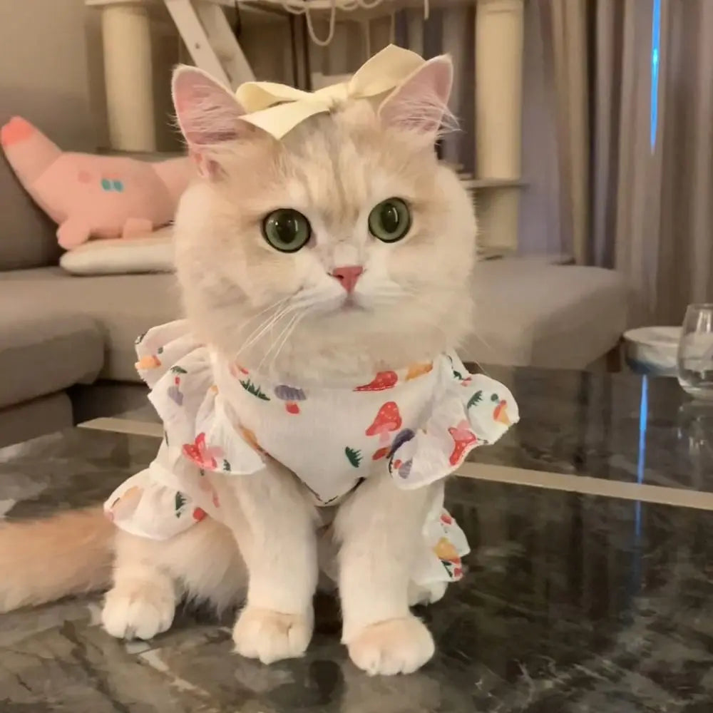 Polka Dot Princess Pet Dress for Cats & Small Dogs