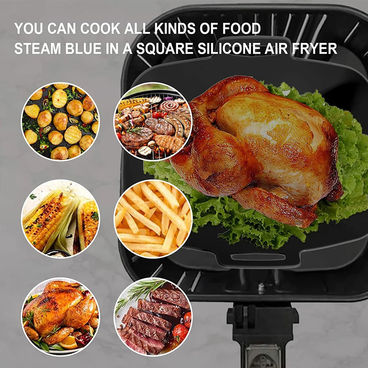 Air Fryer Silicone Liner Basket Set