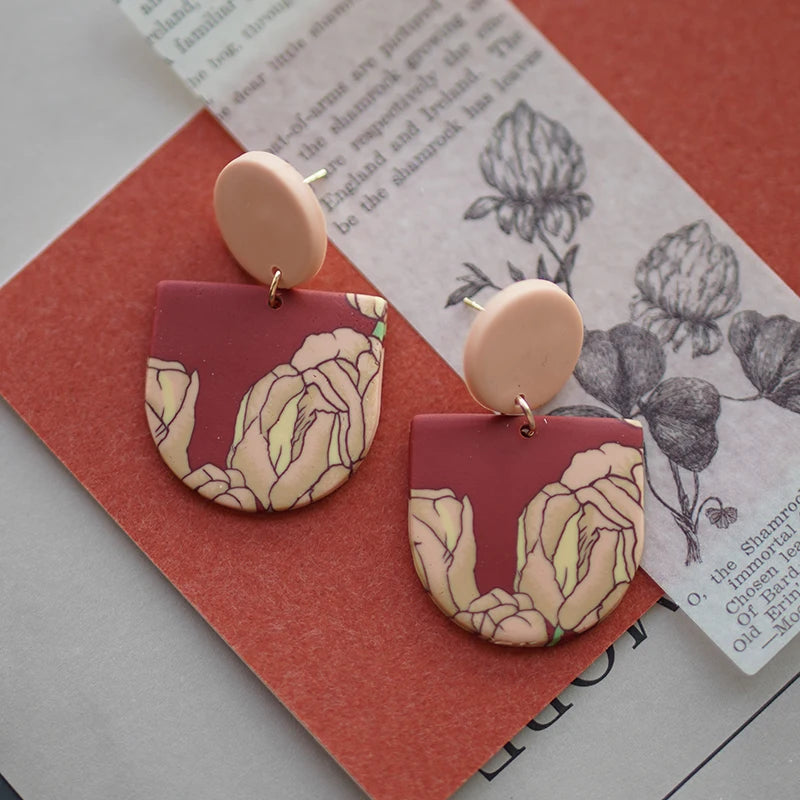 Art Floral Pattern Earrings