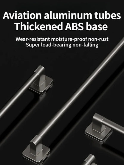 No-Drill Adhesive Bathroom Towel Bar & Rack