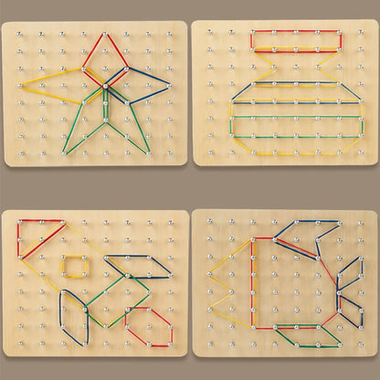 Wooden Montessori Geoboard Geometric Pegboard